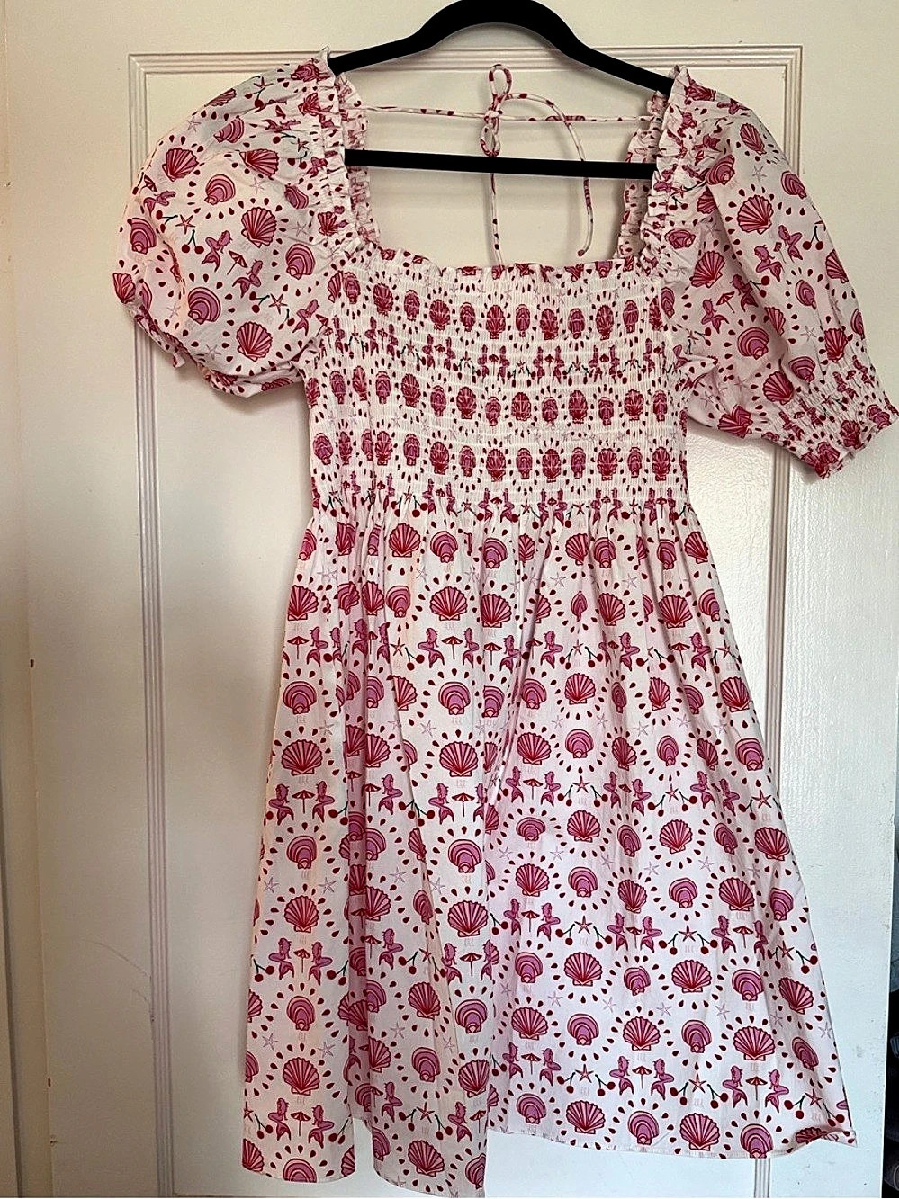 Hill House Home The Ellie Nap Dress Floral Mini Dress White & Red